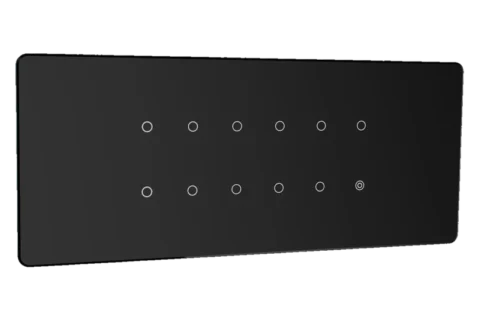 Lumora glossy glass 6m 11 switch + 1 master in black