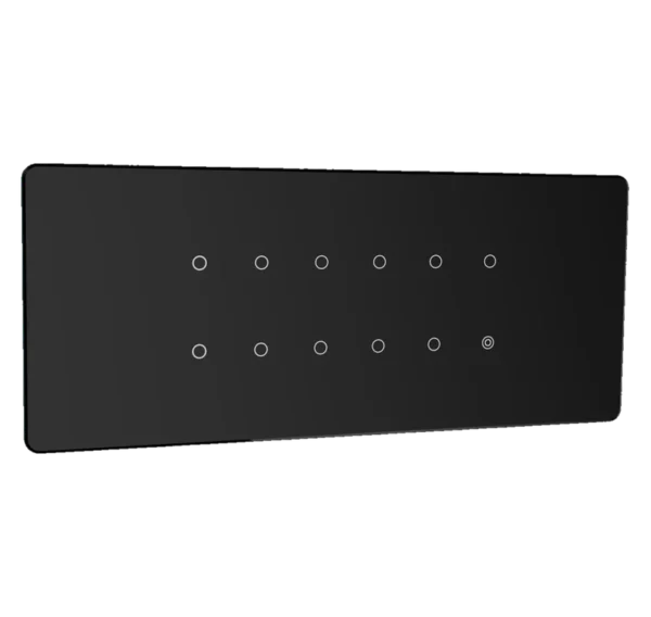 Lumora glossy glass 6m 11 switch + 1 master in black