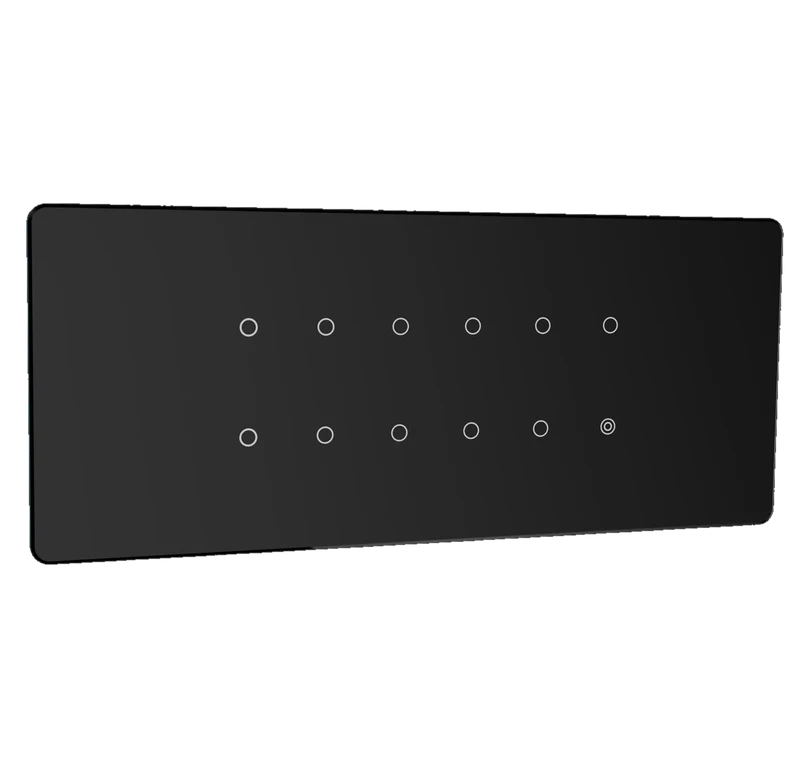 11 SWITCHES + 1 MASTER - 6M (GLOSSY BLACK) Lumora glossy glass 6m 11 switch + 1 master in black