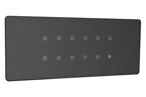 Lumora glossy glass 6m 11 switch + 1 master in grey