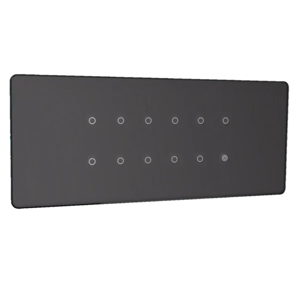 Lumora glossy glass 6m 11 switch + 1 master in grey