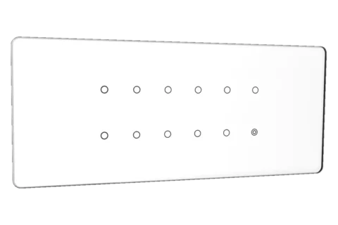 Lumora glossy glass 6m 11 switch + 1 master in white