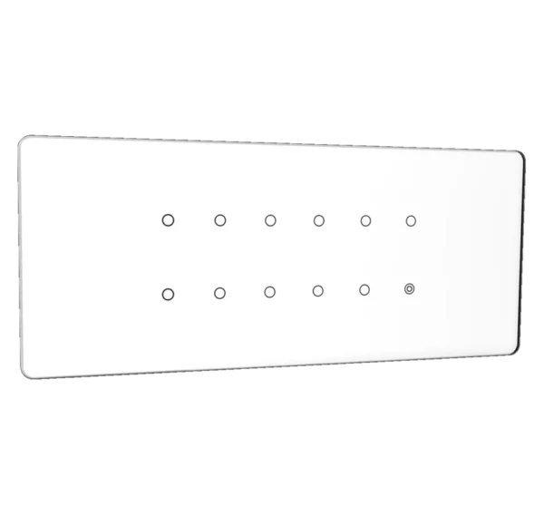 Lumora glossy glass 6m 11 switch + 1 master in white