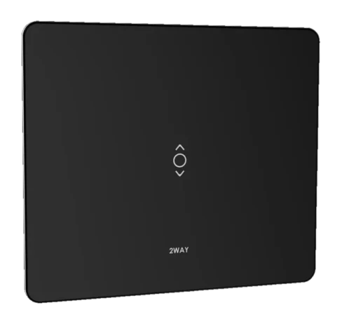 Lumora glossy glass 2m 2 way switch in black