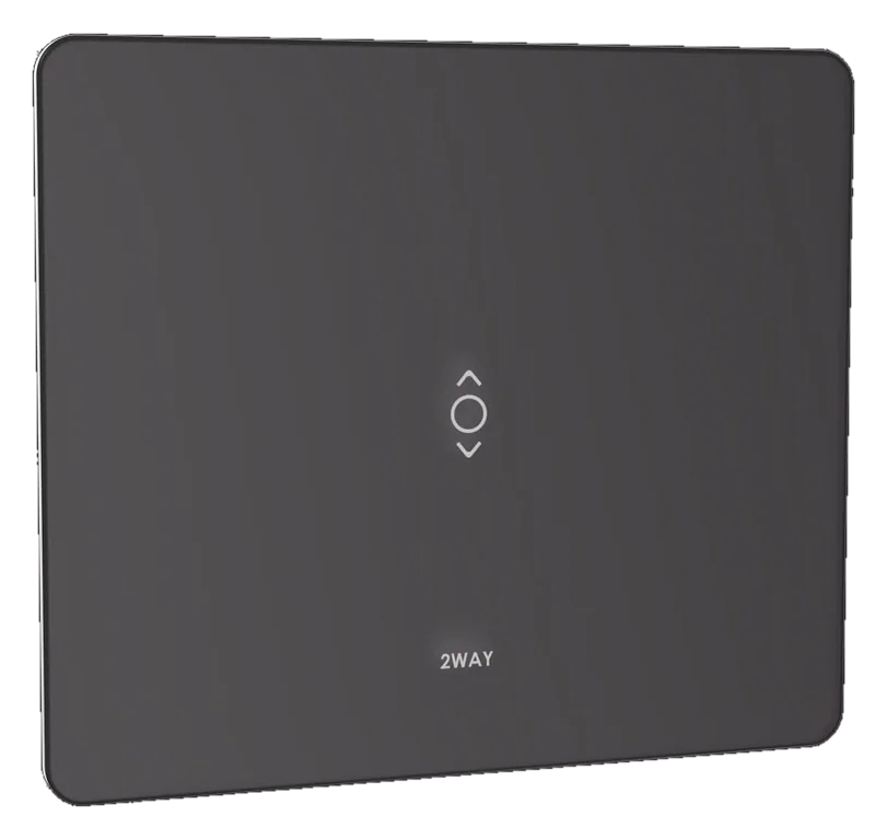 2 WAY - 2M (GLOSSY GREY) Lumora glossy glass 2m 2 way switch in grey