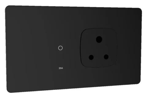 Lumora glossy glass 4m 20a switch + 1 socket
