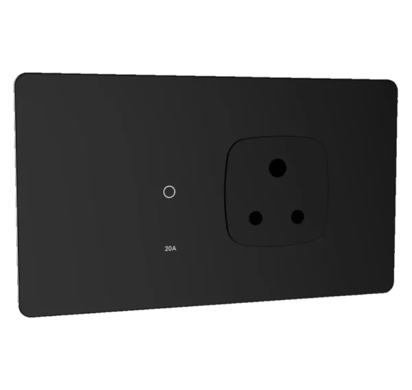 Lumora glossy glass 4m 20a switch + 1 socket