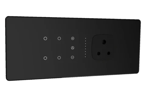Lumora glossy glass 6m 4 switch + 1 fan + 1 socket