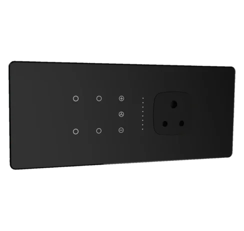 Lumora glossy glass 6m 4 switch + 1 fan + 1 socket