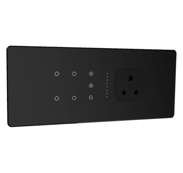 Lumora glossy glass 6m 4 switch + 1 fan + 1 socket