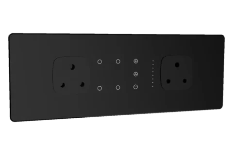 Lumora glossy glass 8m 4 switch + 1 fan + 2 socket