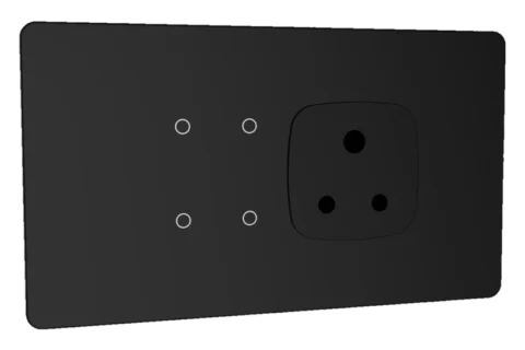 Lumora glossy glass 4m 4 switch + 1 socket