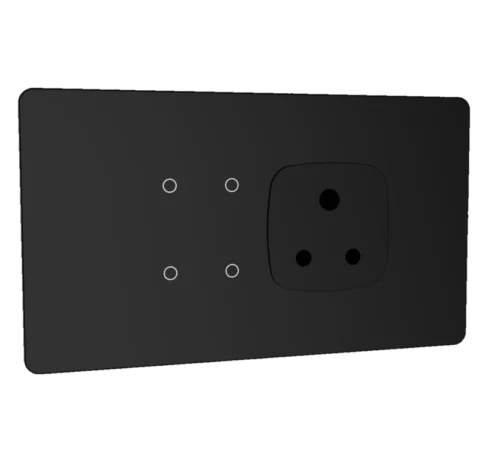 Lumora glossy glass 4m 4 switch + 1 socket