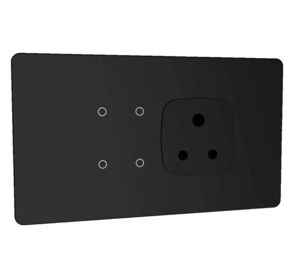 Lumora glossy glass 4m 4 switch + 1 socket