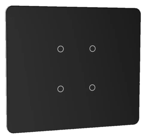Lumora glossy glass 2m 4 switch in black