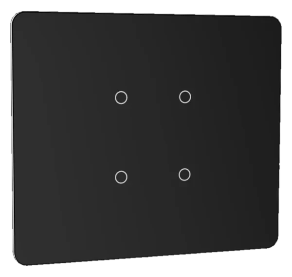 Lumora glossy glass 2m 4 switch in black