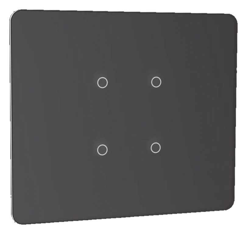 4 SWITCHES - 2M (GLOSSY GREY) Lumora glossy glass 2m 4 switch in grey