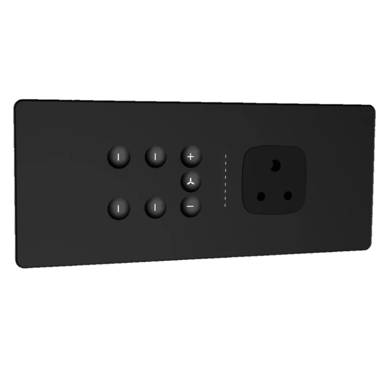 Lumora matt glass 6m 4 switch + 1 fan + 1 socket