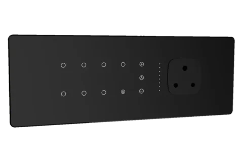Lumora glossy glass 8m 7 switch + 1 master + 1 fan + 1 socket