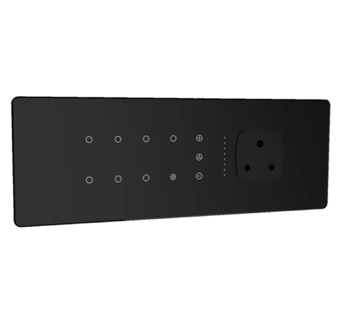 Lumora glossy glass 8m 7 switch + 1 master + 1 fan + 1 socket