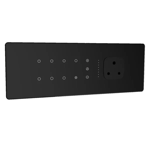 Lumora glossy glass 8m 7 switch + 1 master + 1 fan + 1 socket