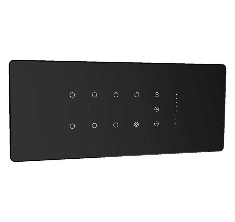7 SWITCHES + 1 MASTER + 1 FAN - 6M (GLOSSY BLACK) Lumora glossy glass 6m 7 switch + 1 master + 1 fan in black