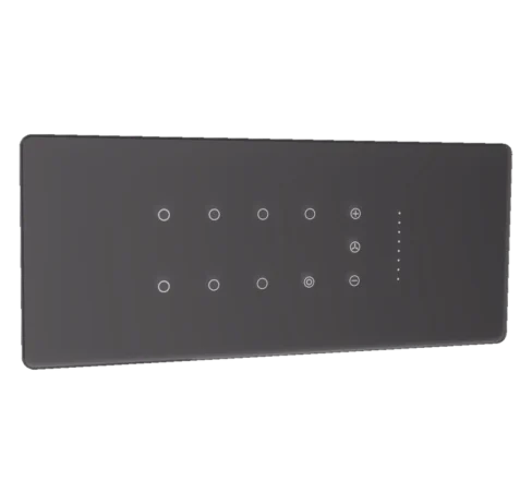 Lumora glossy glass 6m 7 switch + 1 master + 1 fan in grey