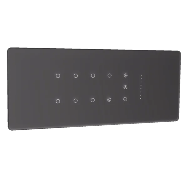 Lumora glossy glass 6m 7 switch + 1 master + 1 fan in grey