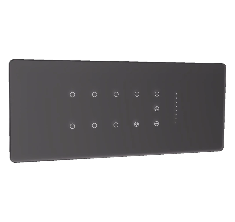 7 SWITCHES + 1 MASTER + 1 FAN - 6M (GLOSSY GREY) Lumora glossy glass 6m 7 switch + 1 master + 1 fan in grey