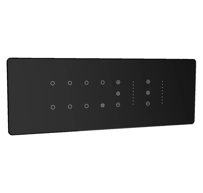 7 SWITCHES + 1 MASTER + 2 FANS - 8M (GLOSSY BLACK) Lumora glossy glass 8m 7 switch + 1 master + 2 fan