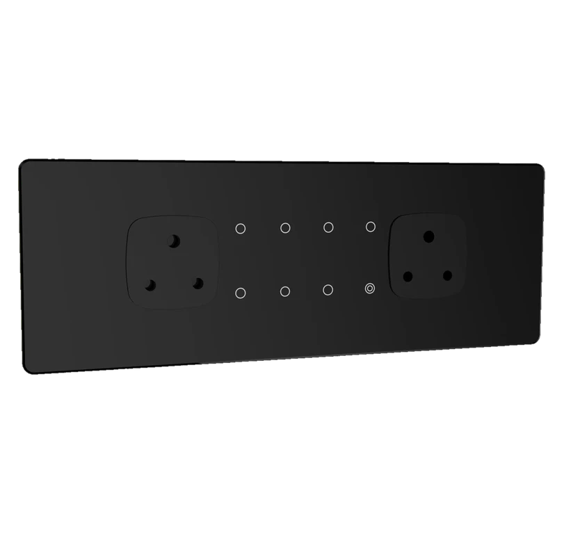 7 SWITCHES + 1 MASTER + 2 SOCKETS - 8M (GLOSSY BLACK) Lumora glossy glass 8m 7 switch + 1 master + 2 socket