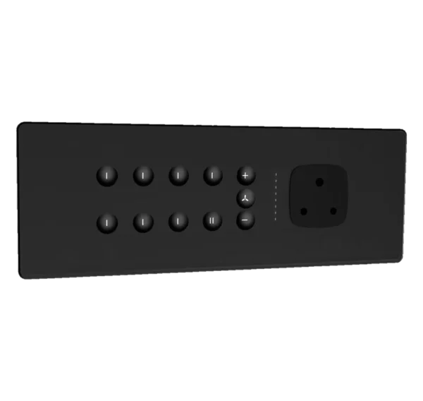 Eclipse matt glass 8m 7 switch + 1 master + 1 fan + 1 socket
