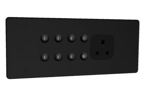 Eclipse matt glass 6m 7 switch + 1 master + 1 socket