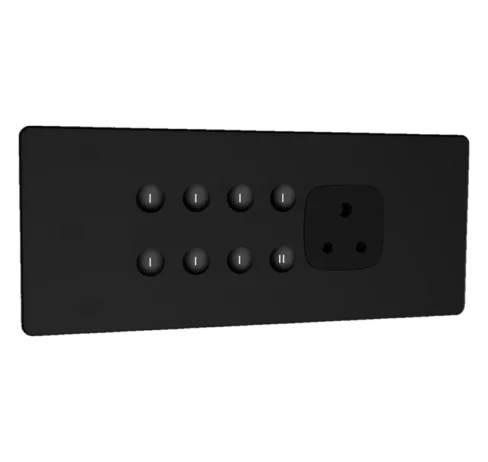 Eclipse matt glass 6m 7 switch + 1 master + 1 socket