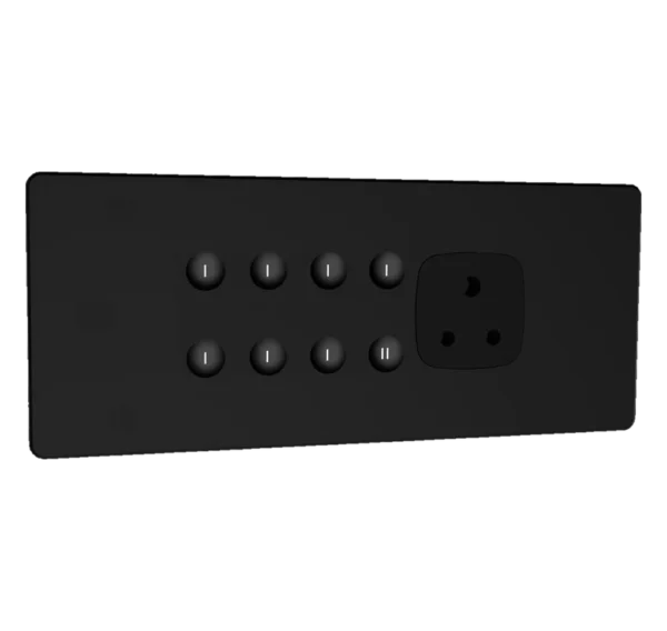 Eclipse matt glass 6m 7 switch + 1 master + 1 socket