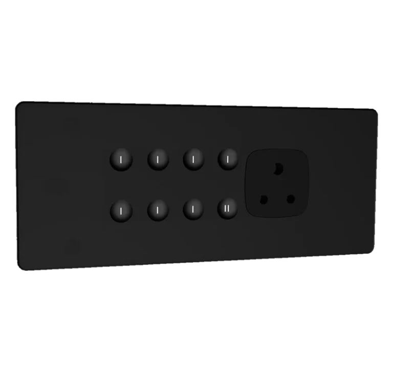 Eclipse matt glass 6m 7 switch + 1 master + 1 socket