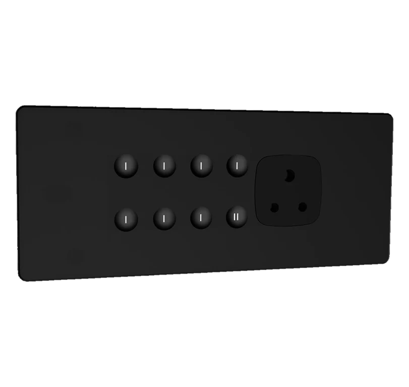 7SWITCHES + 1MASTER + 1SOCKET - 6M (MATTE) Eclipse matt glass 6m 7 switch + 1 master + 1 socket