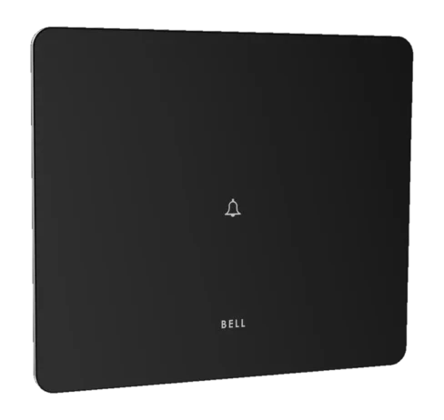 Lumora glossy glass 2m bell push switch in black