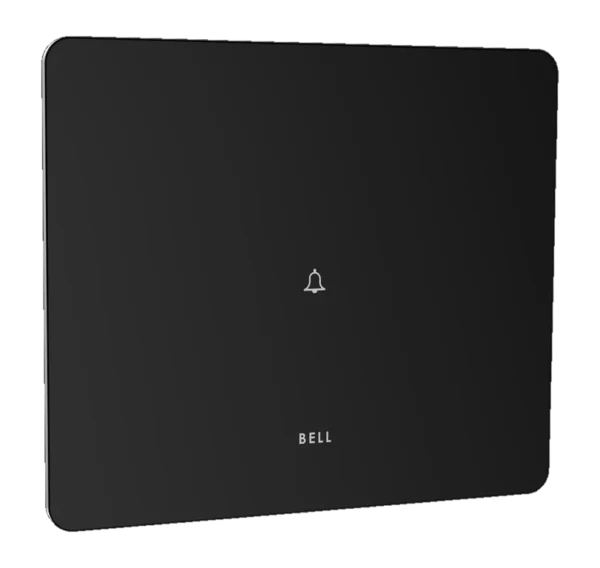 Lumora glossy glass 2m bell push switch in black