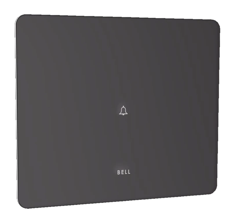 BELLPUSH - 2M (GLOSSY GREY) Lumora glossy glass 2m bell push switch in grey