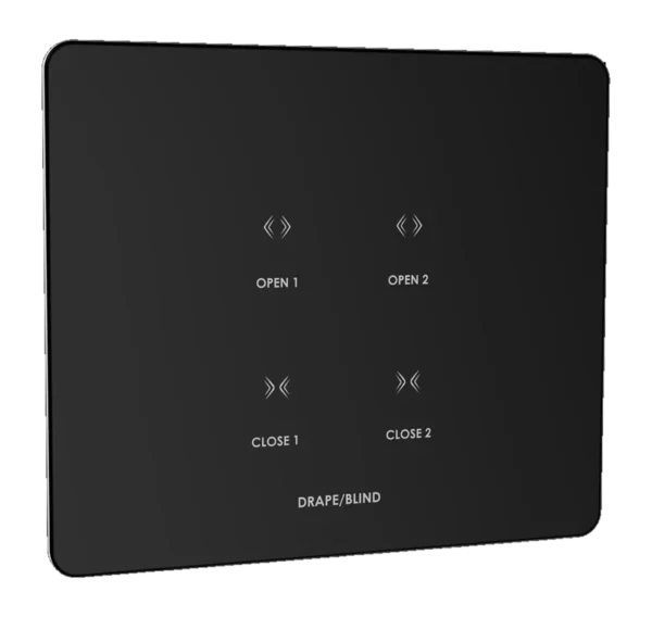Lumora glossy glass 2m curtain control switch in black