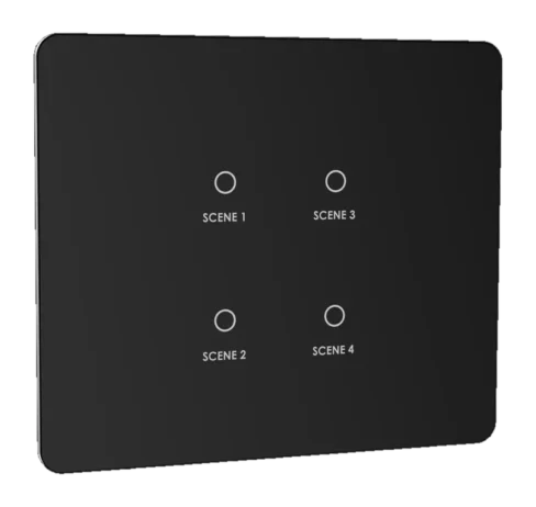 Lumora glossy glass 2m scene switch in black