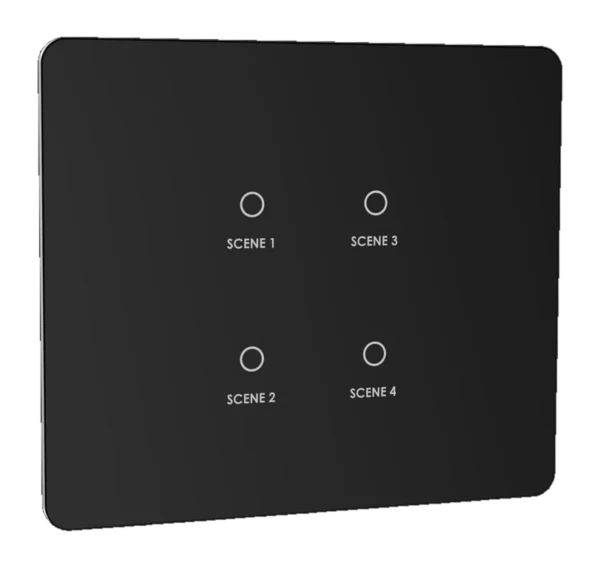 Lumora glossy glass 2m scene switch in black
